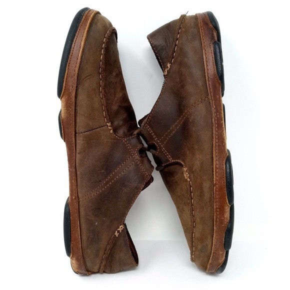 Olukai Ohana Casual Brown Nubuck Leather Lace-Up Shoes - Men's Size 10 - Picture 5 of 8